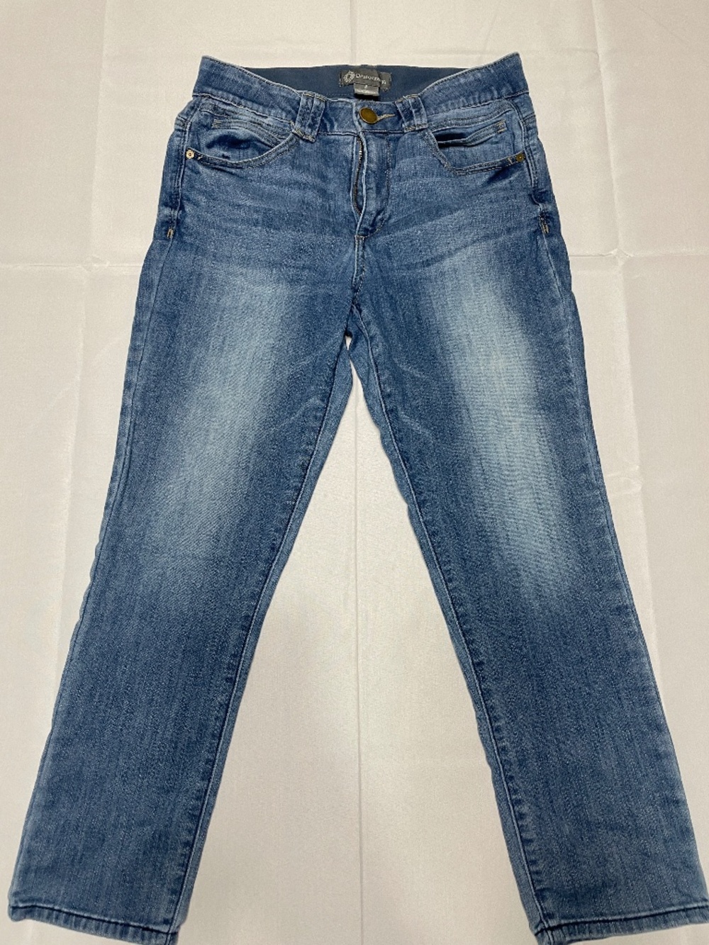 Democracy Ab Solution Jeans Womens 8 Blue Stretch Mid Rise Slim Straight Denim